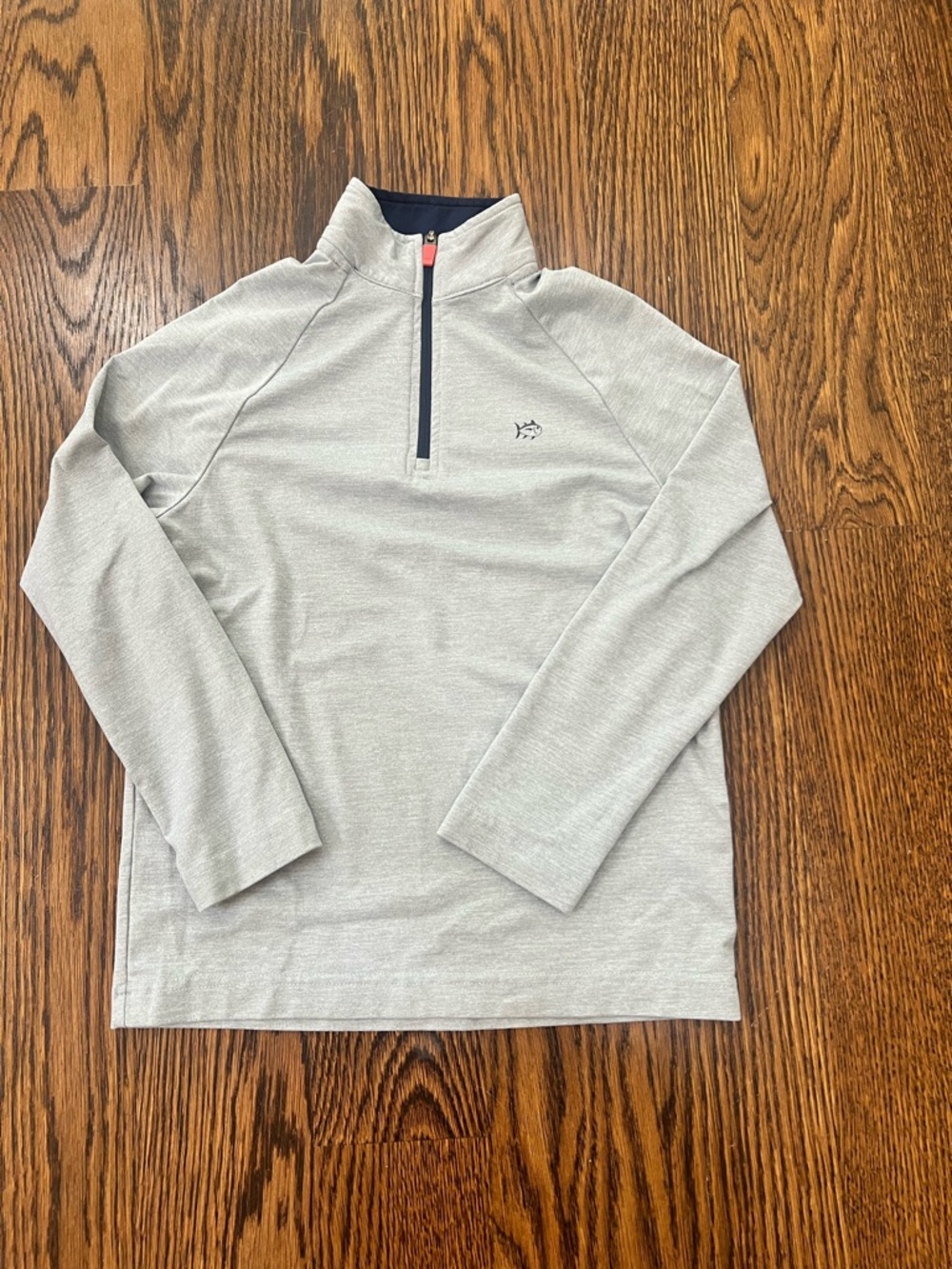 Small Children’s Light Gray Quarter-Zip Pullover with Subtle Logo